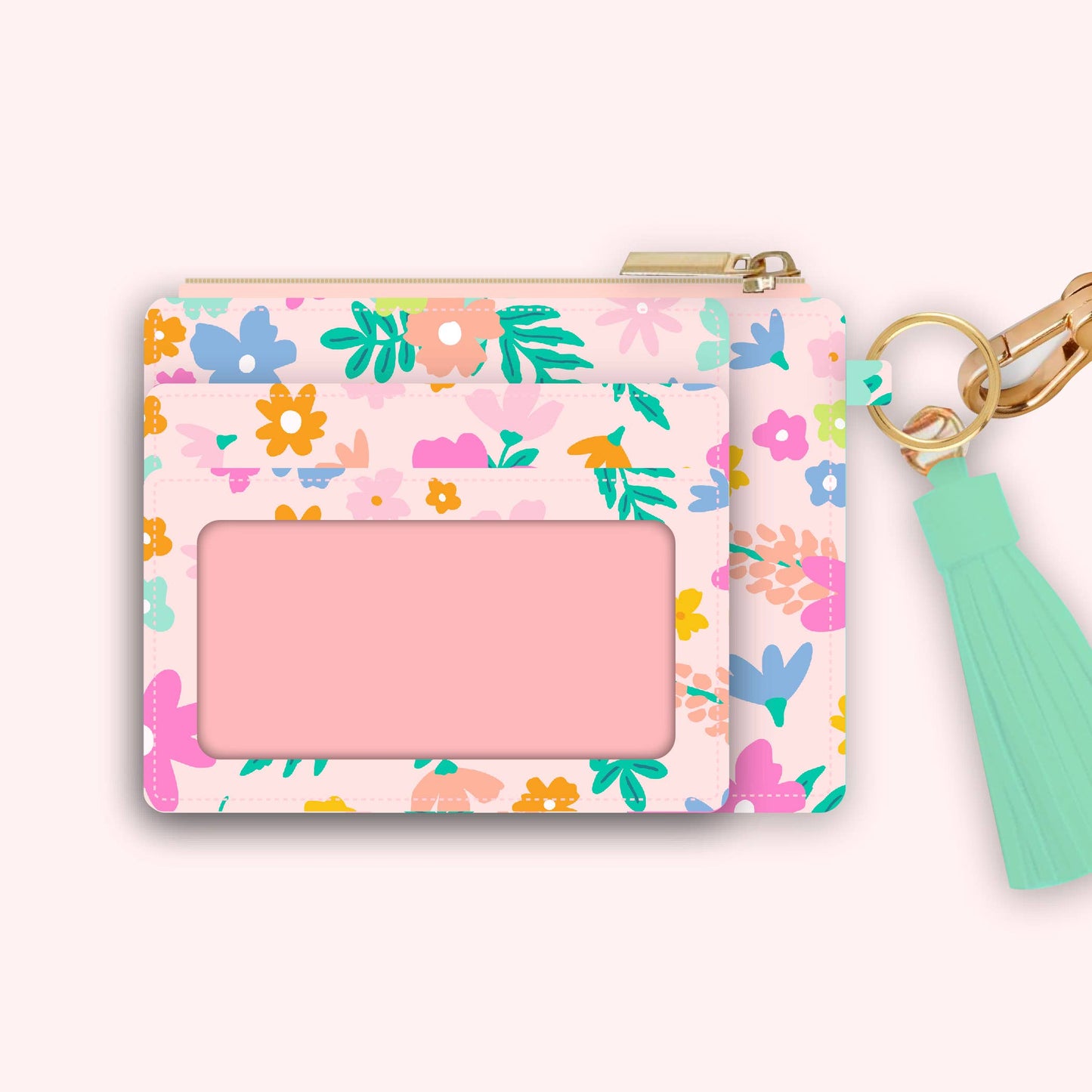 Wallet Keychain | Blush Rainbow Jungle