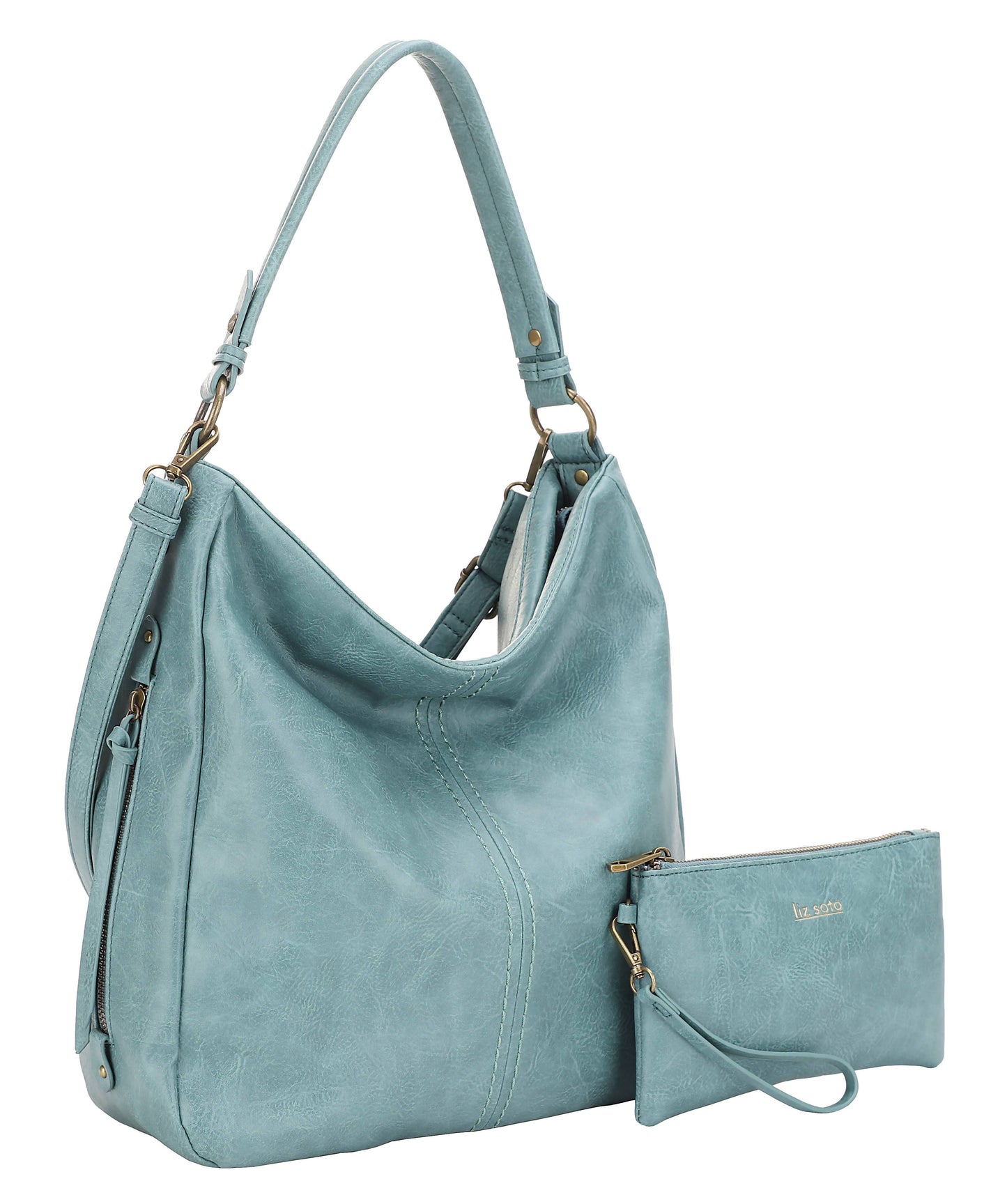 Liz Soto Madison 3321 Hobo with detachable wristlet: Denim