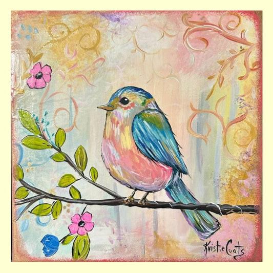 Kristie Watercolor Bird Square Pillow Swap