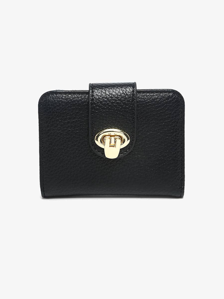 Margot Wallet w/ Twist Lock Closure: Brown