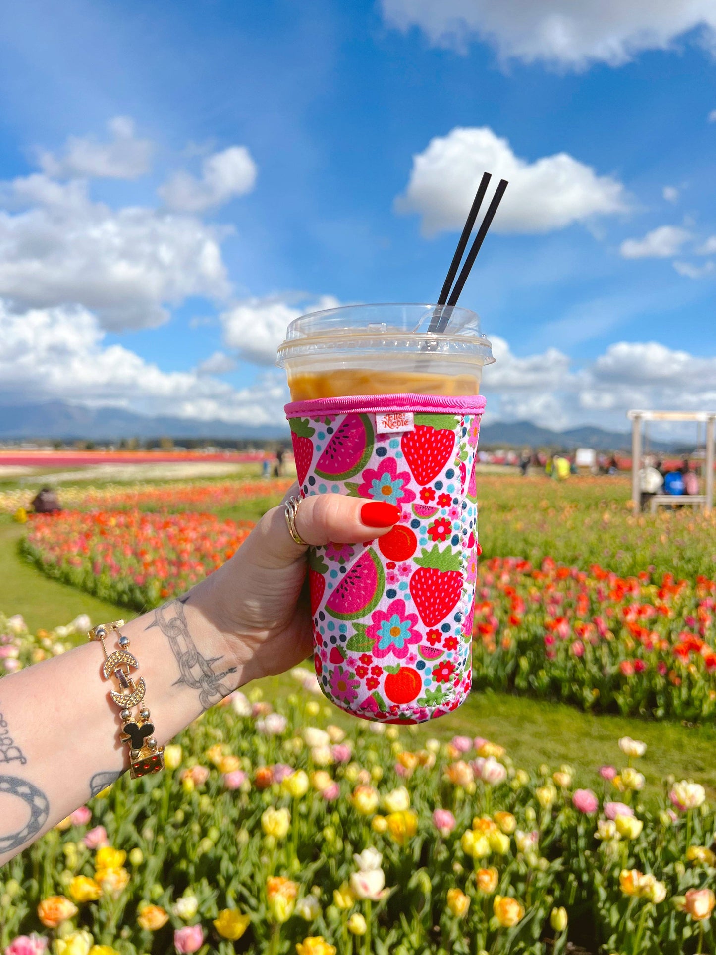 Coffee Cup Cover -  Farmers Market - Iced Drink Sleeve: Large / 24oz