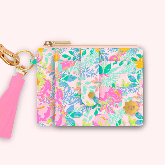 Wallet Keychain | Blush Rainbow Blossoms