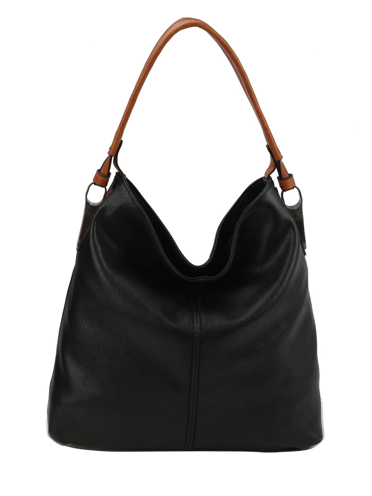 Side Metal Accent Hobo Bag: White