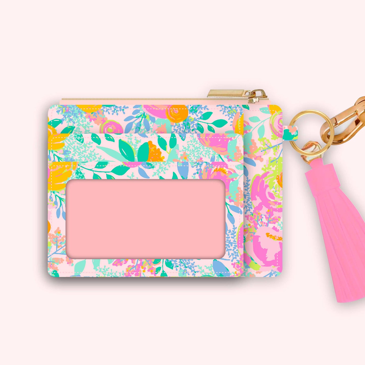 Wallet Keychain | Blush Rainbow Blossoms