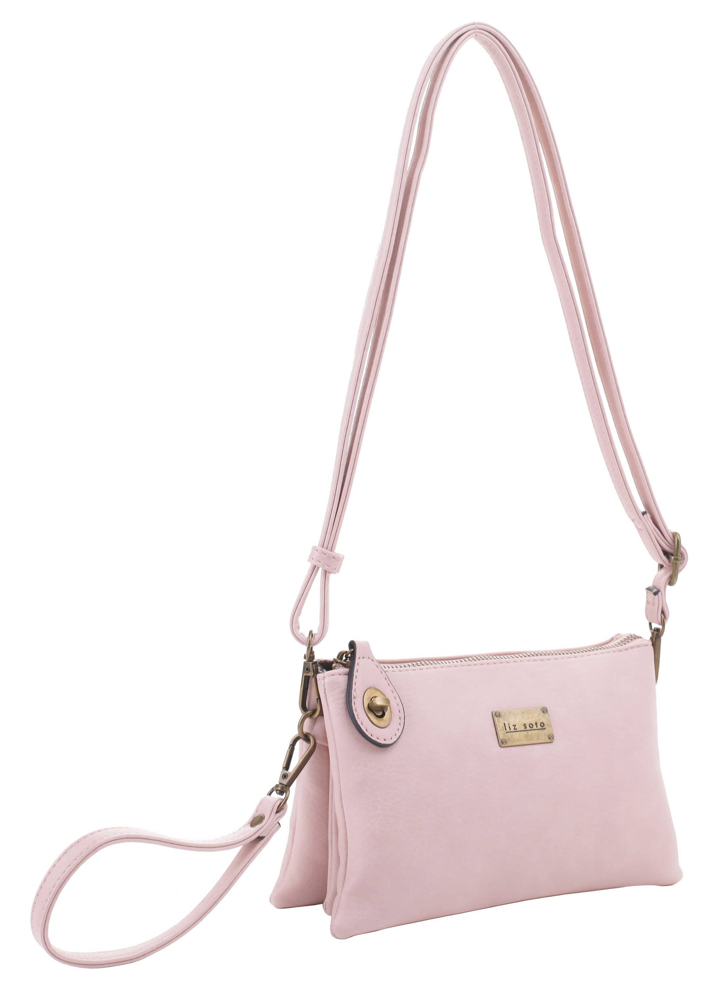 Ella 3311 cross-body and wristlet: Lt. Bronze / Cross body