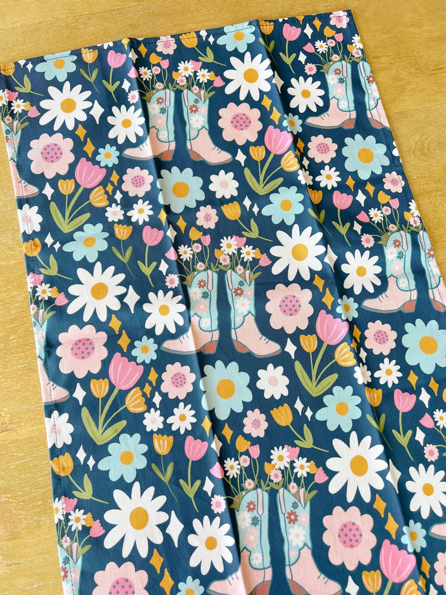 Cotton Tea Towel - Boots & Bouquets - Cowgirl Boots