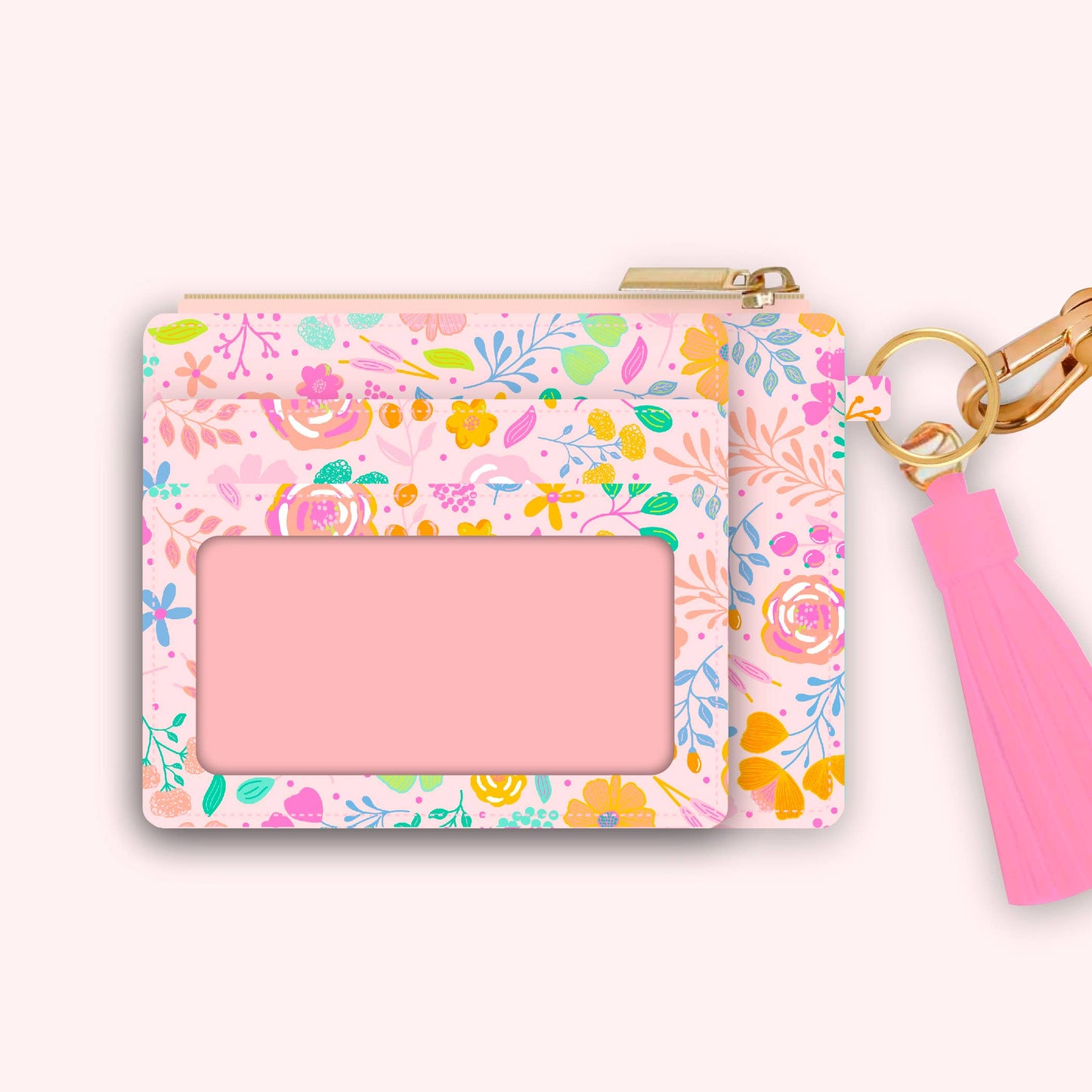 Wallet Keychain | Blush Rainbow Blooms