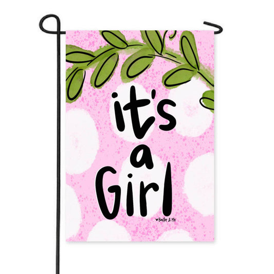 It's a Girl Garden Flag - Baxter & Me