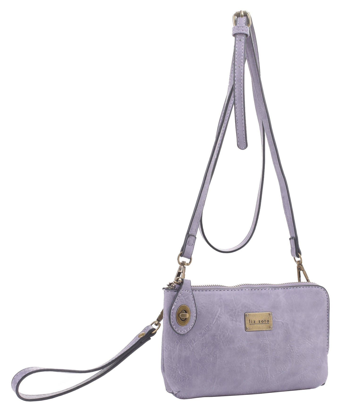 Tina 3307 cross-body, wallet, cell phone and wristlet: Grey / Cross body