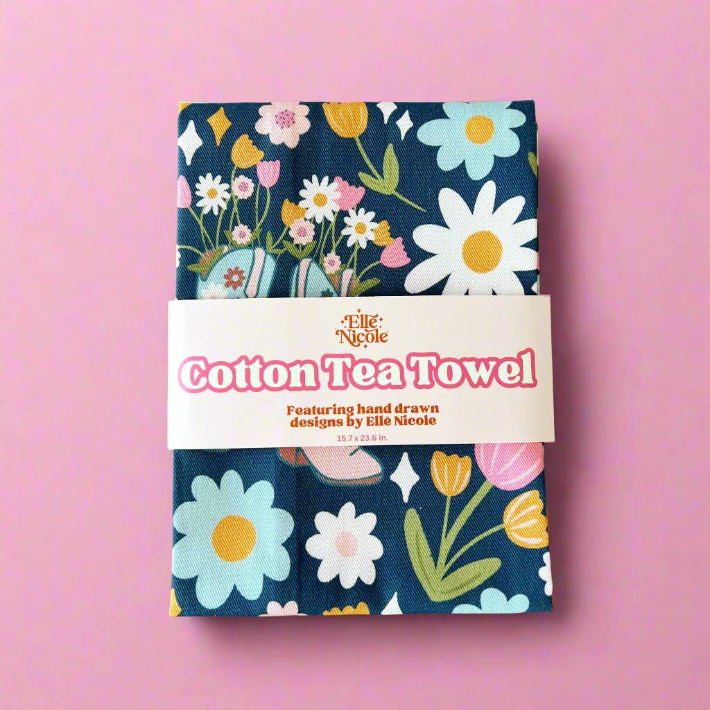 Cotton Tea Towel - Boots & Bouquets - Cowgirl Boots
