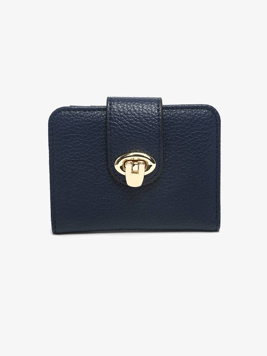 Margot Wallet w/ Twist Lock Closure: Brown