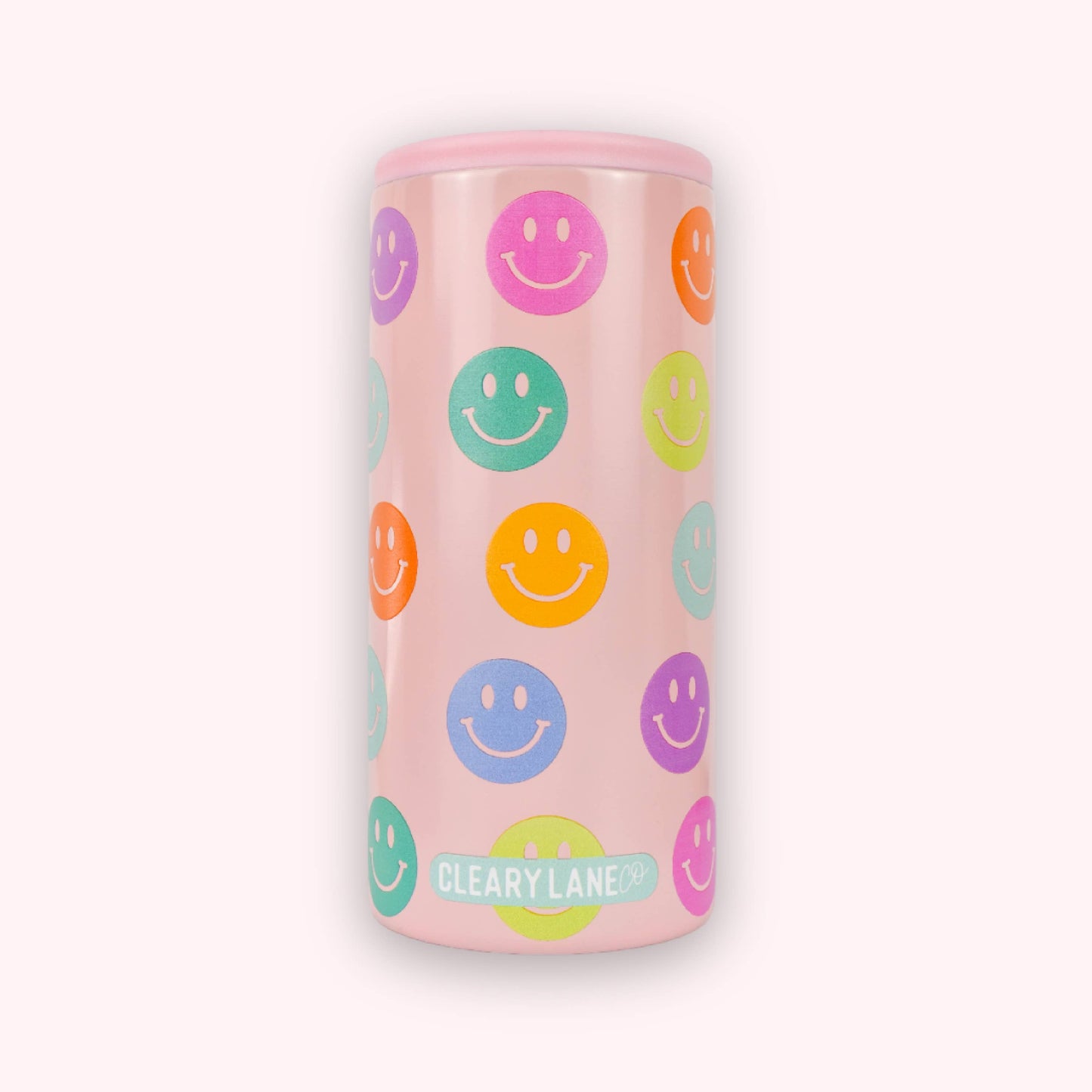 12oz Skinny Can Coolers | Choose Your Color: White Rainbow Flowers