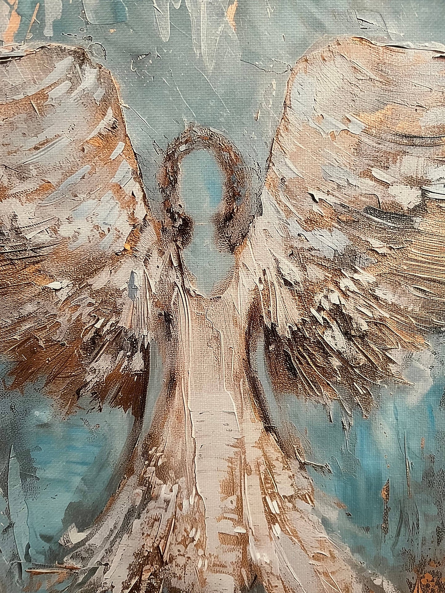 Angel canvas art print, Christian home wall decor, Spiritual: 8x8