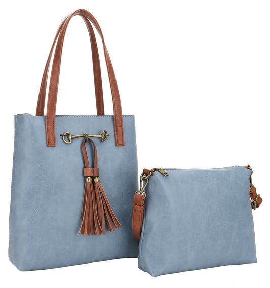 Liz Soto Jane 3272 two in one tote: Denim / Vegan leather / Two in one tote