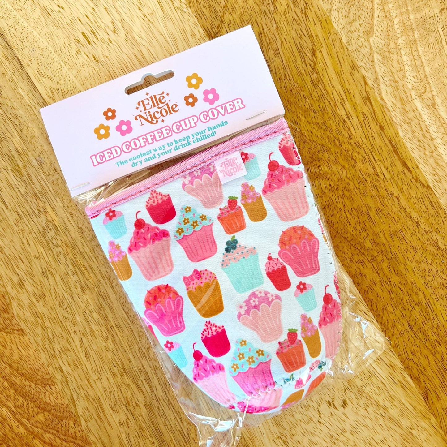 Coffee Cup Cover - Cupcakes - Size Large: Large / 24oz