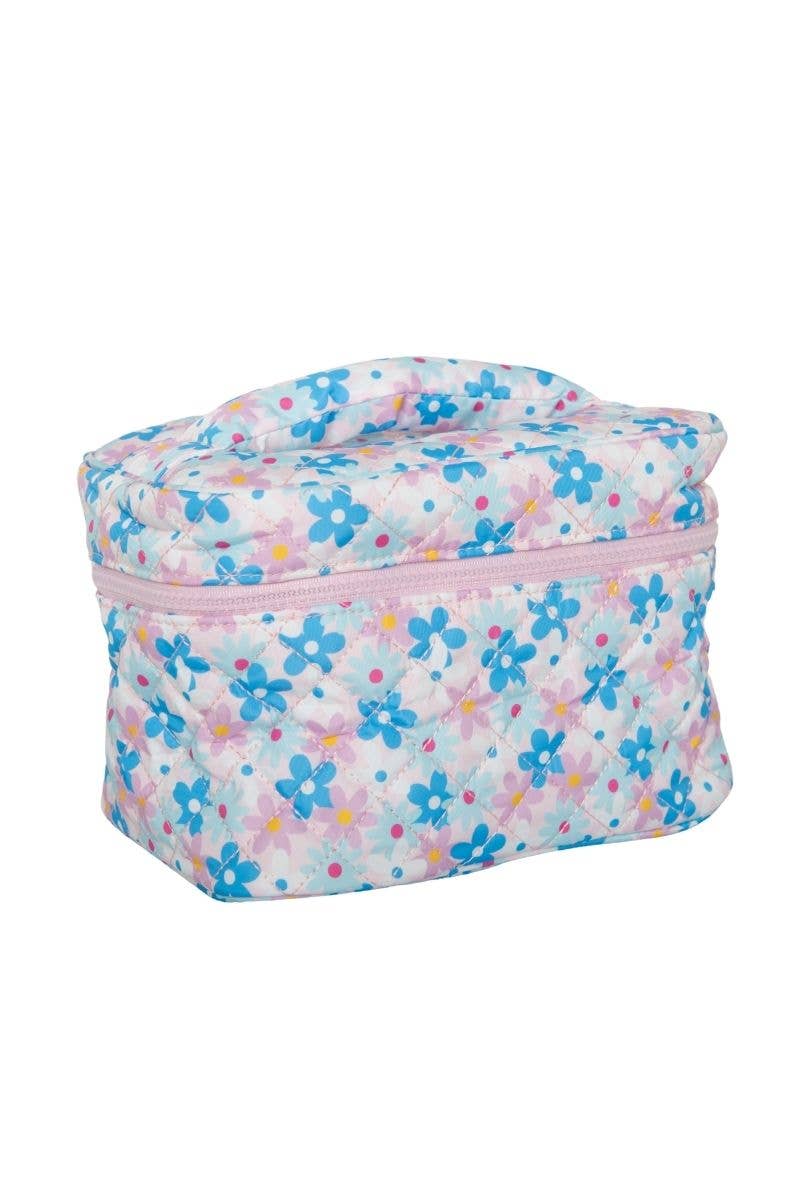 Dainty Floral Makeup Bag for Travel: Pink
