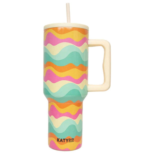 Neon Abstract Colors 38 Oz Tumbler Cup: Yellow