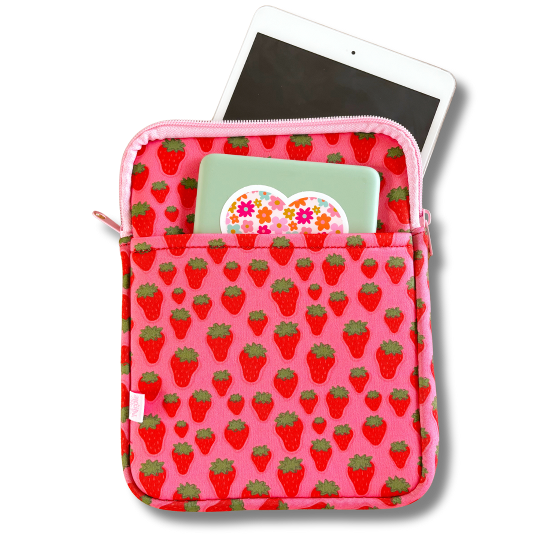 E-reader / Tablet Sleeve / Book Sleeve - Strawberry Field