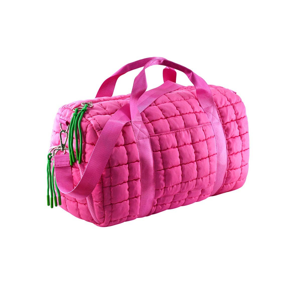 Quilted Puffer Weekender/Duffel Bag: Ivory