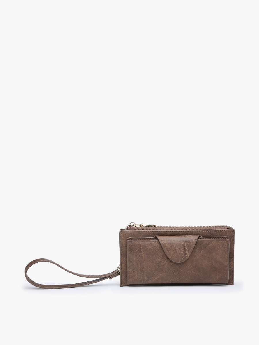 Kyla RFID Wallet w/ Snap Closure: Coffee