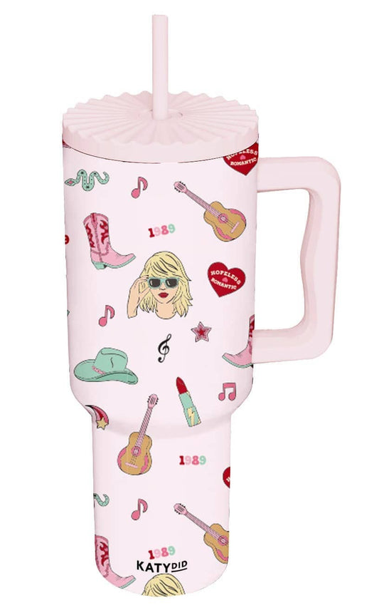 Swiftie Eras Icons 38 Oz Tumbler: Light Pink