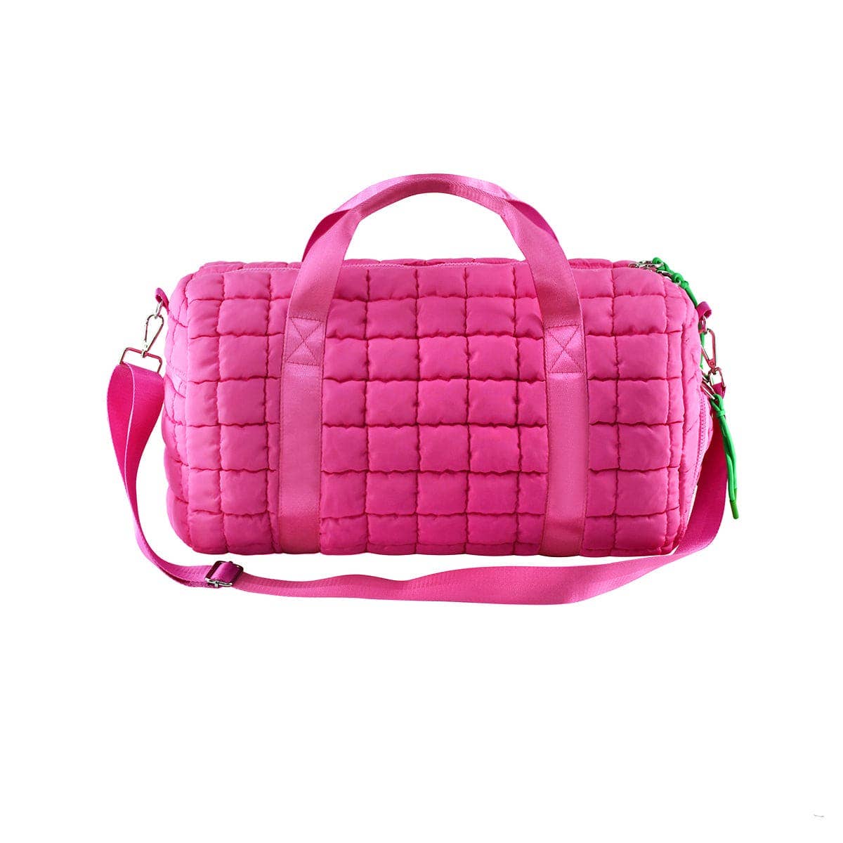 Quilted Puffer Weekender/Duffel Bag: Taupe