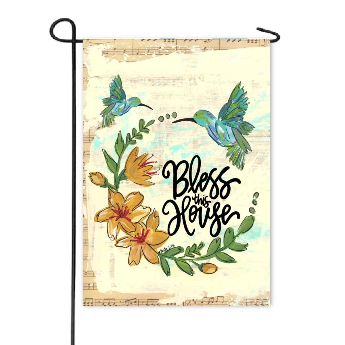 Bless this House Hummingbird Garden Flag - Baxter & Me