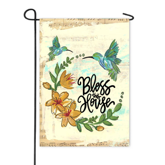 Bless this House Hummingbird Garden Flag - Baxter & Me
