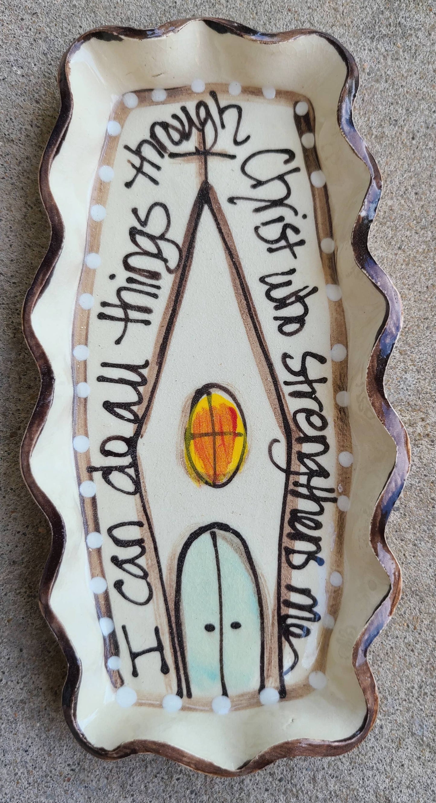 Mint Dish (Church I Can Do All Things Through Christ Who Strenghtens Me - Heartfelt Traditions - (Store Pickup Only)  7.5 x 3.5 x 0.5