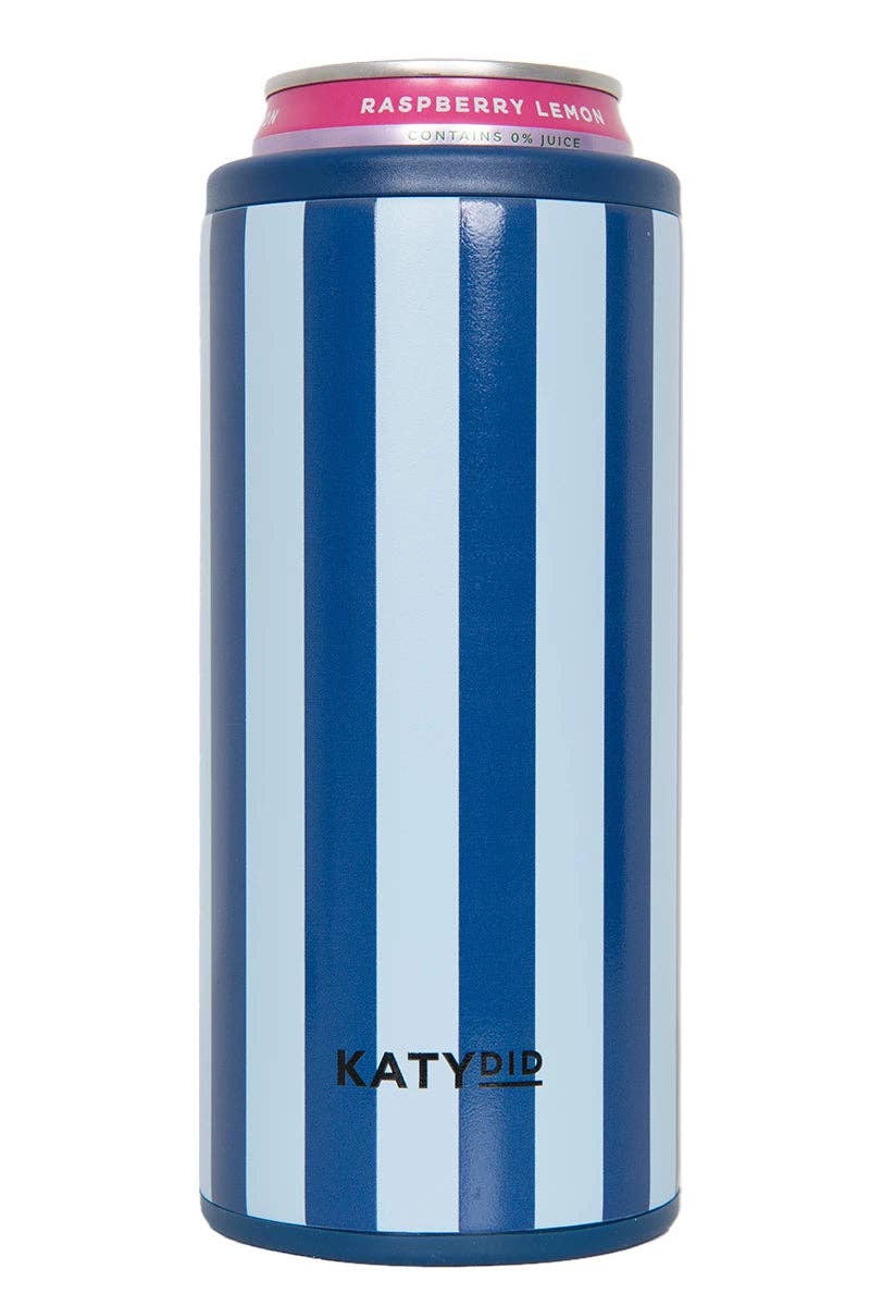 Light Blue and Navy Can Insulator: Light Blue and Navy