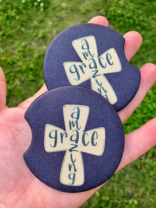 Amazing Grace cross car coaster