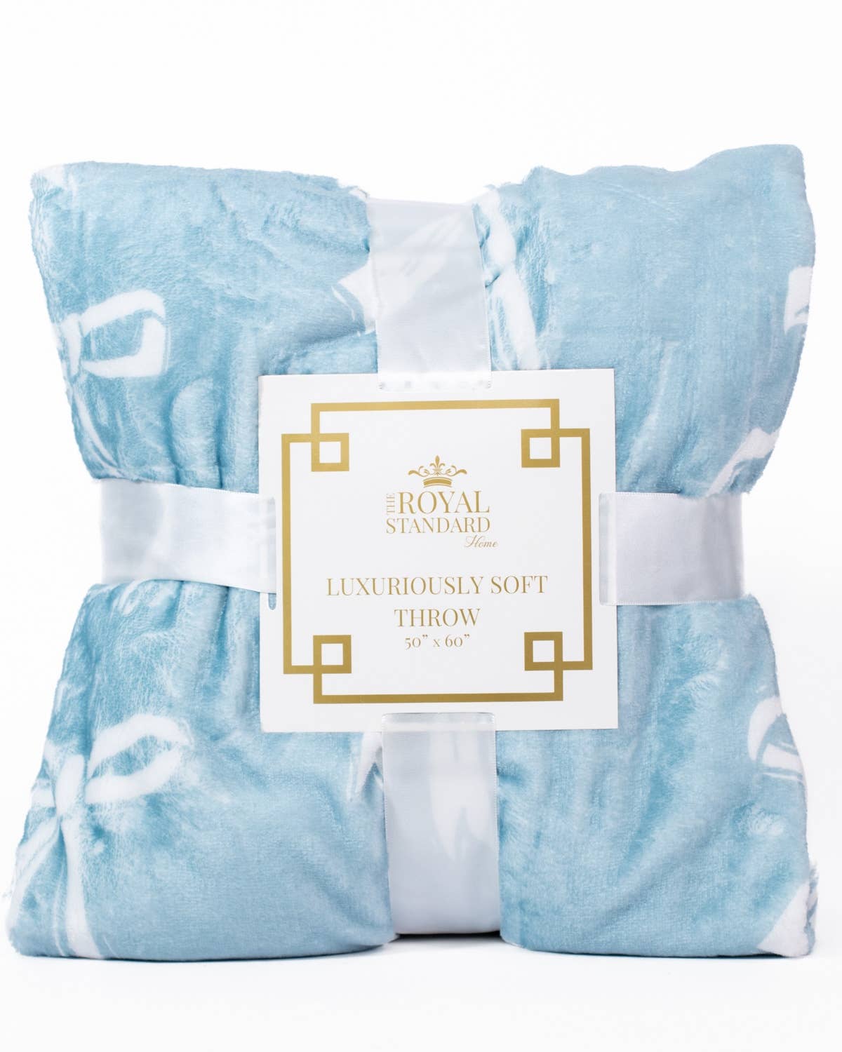 Hannah Bow Throw   Light Blue   50x60