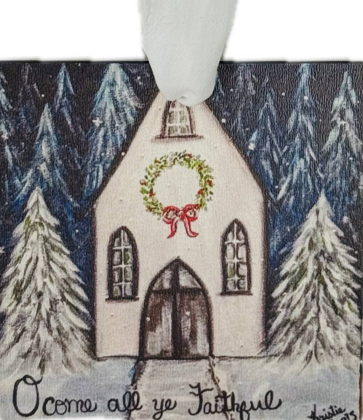 KRISTIE'S O COME ALL YE FAITHFUL ORNAMENT: 3"x6"