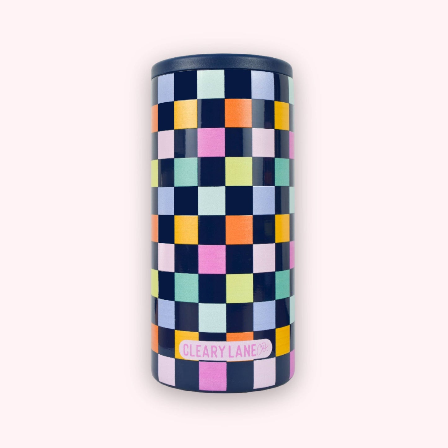 12oz Skinny Can Coolers | Choose Your Color: White Rainbow Flowers